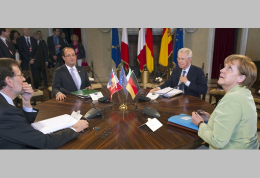 <h1>Ki segít Merkelnek?
A német kancellár egy asztalnál ellenfeleivel, a francia államfővel, a spanyol és az olasz miniszterelnökkel</h1>-
