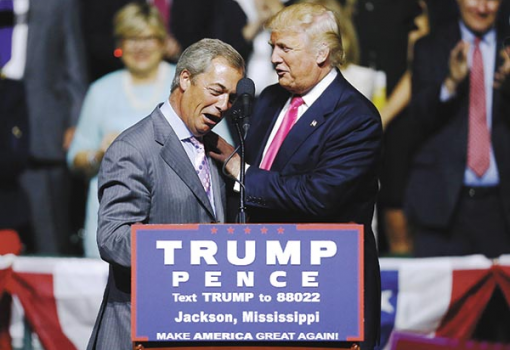 <h1>A Brexit atyja, Nigel Farange Trump mellett kampányol - Fotó: Jonathan Bachman, Getty Images Hungary</h1>-