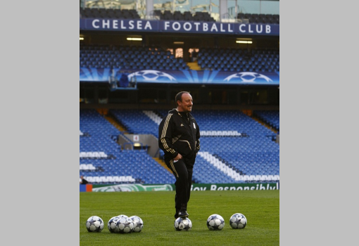 <h1>Rafael Benitez a Stamford Bridgen, még a Liverpool trénereként 2009-ben.</h1>-