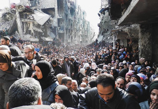 <h1>Pusztító háború Szíriában - Forrás: UNRWA via AP</h1>-